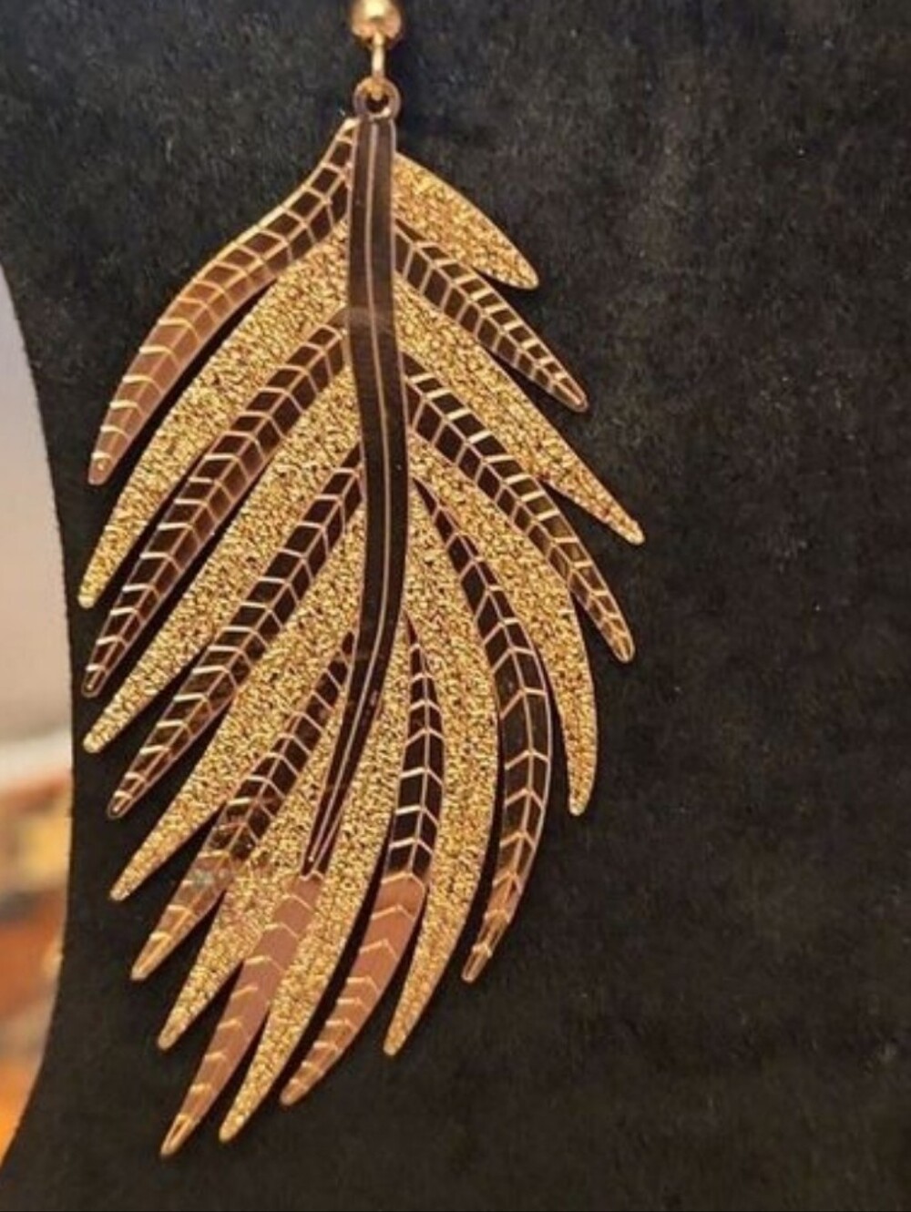 Shein Gold Leaf Earrings - Picture 3 of 8